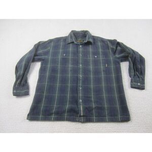 Timberland Shirt Mens Large Blue Green Plaid Long Sleeve Button Down Flannel‎
